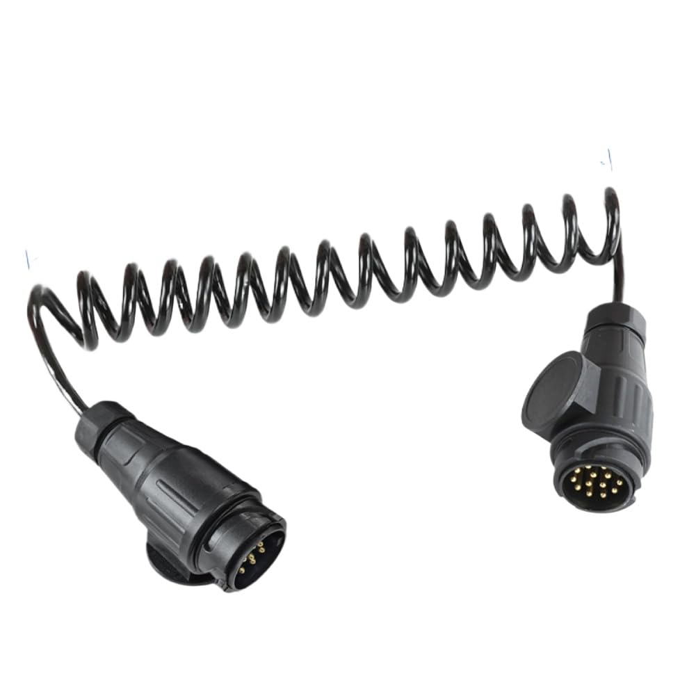 Cable de extensión para Remolque de Remolque, Macho de 13 Pines a Macho de 13 Pines, 3 Metros de Longitud, Compatible con enchufes de Tablero de luz para Caravana