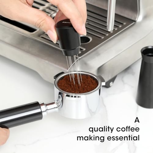 Image of Aieve WDT Tool Espresso, Metal Distribution Tool with 10 x 0.4mm Stainless Steel Needles Espresso Stirrer, Coffee Distributor Aluminum Alloy Handle & Stand with 10 Extra needle