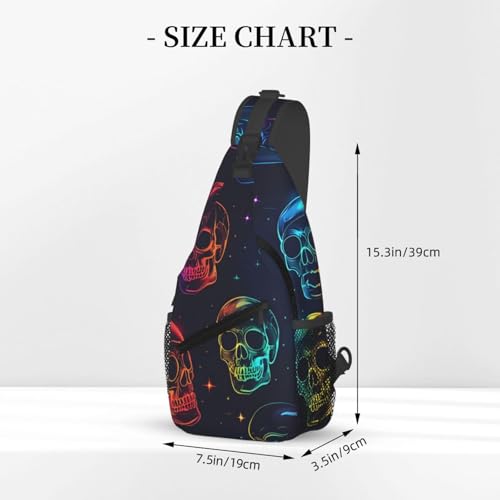 Bolso cruzado con diseño calaveras coloridas miniatura 3