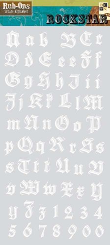DCWV ST-012-00006 Rockstar Rub-ons- "White Alphabet"