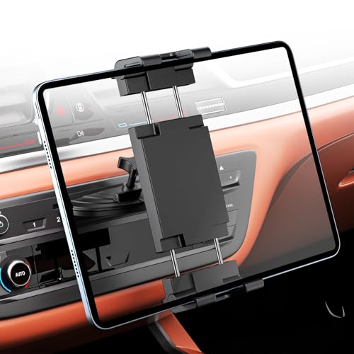 PLDHPRO Soporte universal para tableta, CD, ranura para iPad, soporte para coche, para la conducción y la reproducción de vídeo en el coche, 5,1 – 15,6 pulgadas