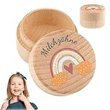 PWCTNT Zahndose Milchzähne Jungen,Milchzahndose,Holzdose Zahndose Milchzähne Mädchen mit Niedlichem Motiv,Milchzahndose Baby Geschenkideen zu Taufe und Geburtstag Geschenke für 14+ Jahre Alt