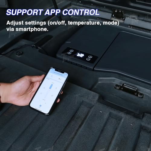Tlyard Tesla Cybertruck Trunk Refrigerator 25L with APP Control, Truck Storage Cooler Outdoor Camping Fridge with Digital Display,Push-Button Adjustment,Interior Light & Handles