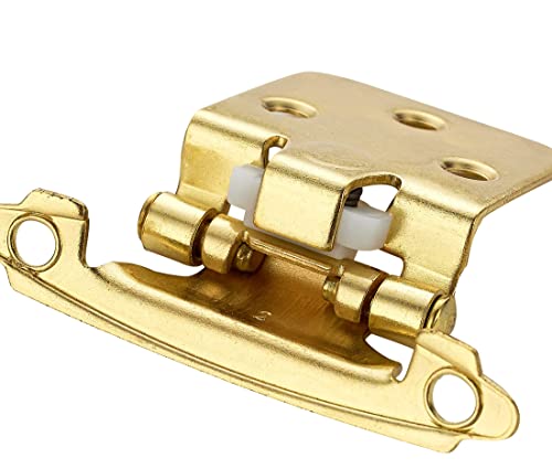 Image of Ravinte Gold Cabinet Hinges, 1 /2 Inch Overlay, 40 Pack (20 Pairs)