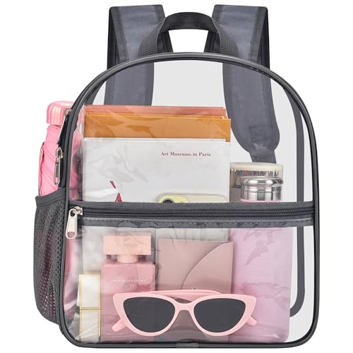 Image of Oraben Clear Backpack for Stadium Events, Clear Bag Stadium Approved | 12 x 6 x 11 inch Small Clear Backpack for Soccer Game, Concerts , Fast Security Check, Waterproof PVC