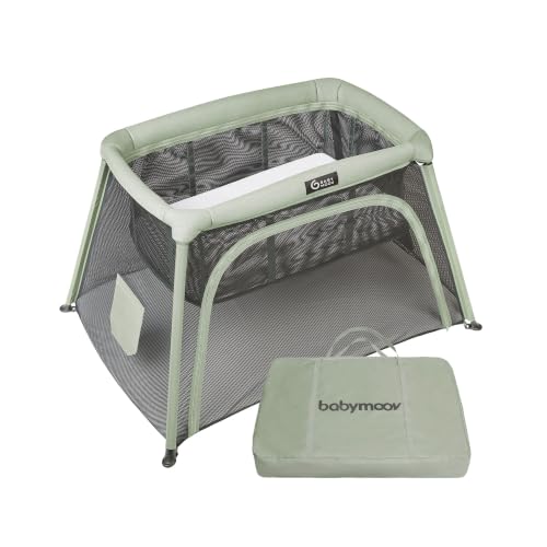 Babymoov Moov & Comfy 3-in-1 Travel Crib & Pack and Play, Lightweight Baby Playpen, Portable Play Yard and Infant Bassinet (Certified for Overnight Sleep US & Canada)