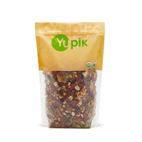 Image of Yupik Organic Kathmandu Mix, 1 lb (16 oz), USDA Certified Organic, Gluten-Free, Vegan, Non-GMO, Colorful Mix of Dried Fruits, Seeds, Beans, and Nuts with Goji Berries, Mango, Brazil Nuts, Pumpkin Seeds, and Tamari Almonds