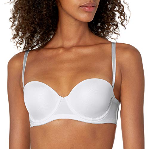 Undies.com Women's Microfiber Convertible Push Up Strapless Bra, 32B, White #TOP2