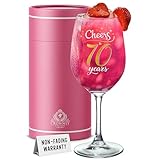 QUALITE PREMIUM CRISTAL : Fabriqué en verre cristallin de haute qualité, ce verre à vin de 475ml (16oz) avec pied élégant est parfait pour déguster vin rouge, vin blanc ou rosé préféré. Résistant aux rayures, compatible lave-vaisselle. Idéal pour celebrer 70 ans.