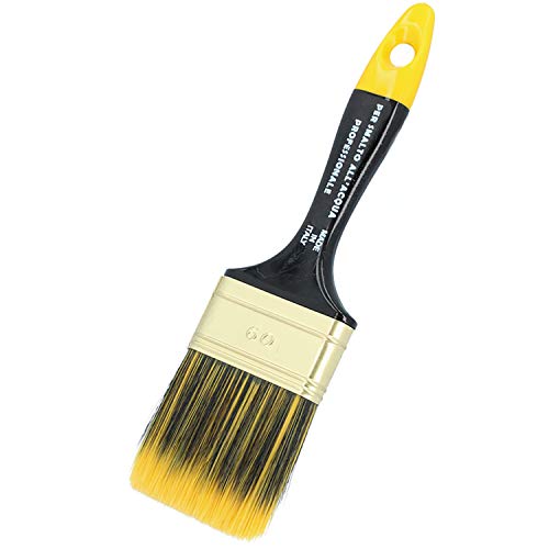 PAINTO Malerpinsel mit Ergonomischer Griff & Messingzwinge 60 mm + GRATIS Kreppband 25 m | Flachpinsel Pinsel für Lack Farben Beizen Acrylfarben Lasurpinsel Lackierpinsel Holz Werkzeuge Borstenpinsel