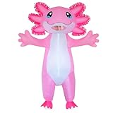 Seeds of Light Inflatable Adult Axolotl Costume - Halloween Blow Up Pink Axolotl for Women Men Animals Cosplay Party