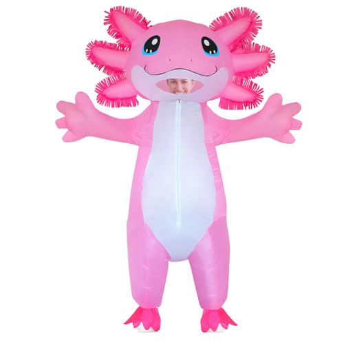 Botargas, Apparel ZIZWO Inflatable Costume Adult Axolotl Costumes Halloween Blow Up Costume Pink Axolotl Costume for Women Men Animals Cosplay Party