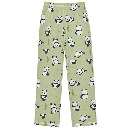 Boy's Pants Cute Sweet Panda Poses Jogger Pants Elastic Waist Long Bottoms Trousers with Pockets 6-14 Years