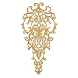 letsinstyle Parches Bordados de Flores Doradas de 19.29 x 9.65 Pulgada, Aplique de Reparación de Poliéster para Vestido de Novia