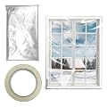 AYWEDIY Winter Window Insulation Kit,Indoor Plastic Shrink Film, Thick Translucent Covering for Windows for Ultimate Cold Protection and Winterizing, Includes Tape (118" L x 59" W)