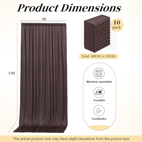 Cortinas marrones para fondo de 20 x 12 pies 4 paneles miniatura 6