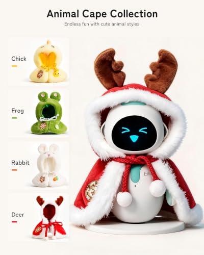 Image of Cape & Hoodie Outfit Set for Eilik - 4 Pcs Furry Hoodie in Four Colors & 4 Pcs Furry pet Cape in Four Styles. Ideal for Dressing Eilik and Other Suitable Toys.