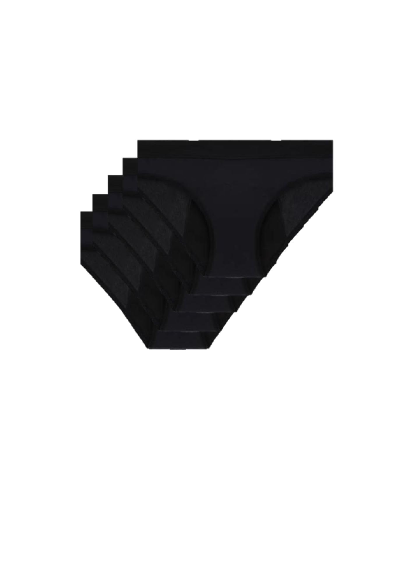 VEINTITRÉS Bragas Menstruales de Alta Absorción, 4 Capas (FR/ES, Letras, M, Regular, Regular, 5, Negro)