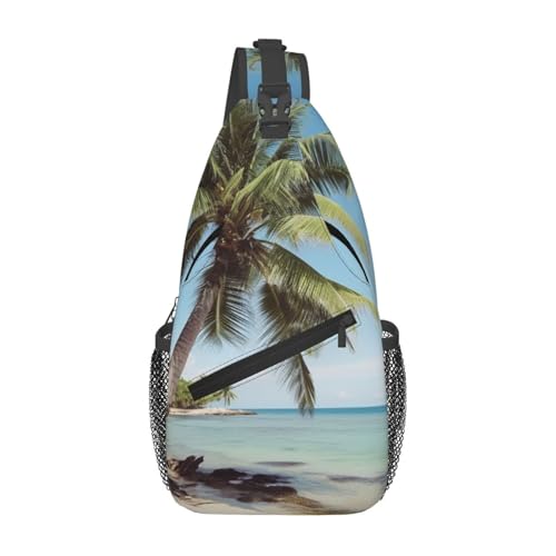 Bolso cruzado Beach Palm Tree para hombres y mujeres