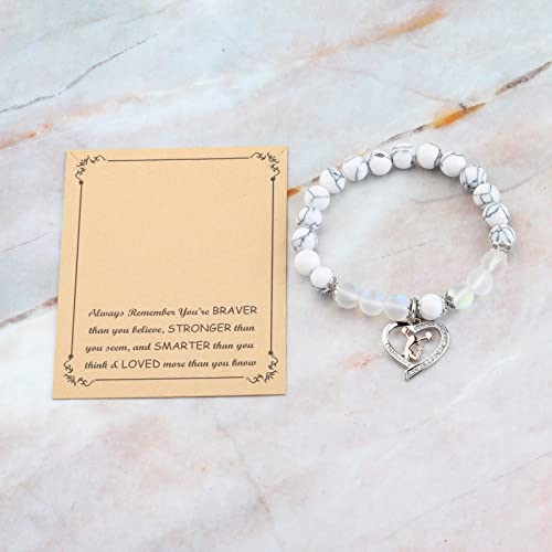 Image of FUSTMW Cheerleader Necklace Bracelet Cheerleading Gift Cheerleader Gift for Her Cheer Gifts Cheerleading Coach Gifts