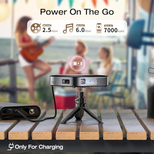 Goodee Wifi Bluetooth Mini Projector - 4K Dlp Projector 1080P Support Pocket Pico Movie Projector With Tripod thumb #2