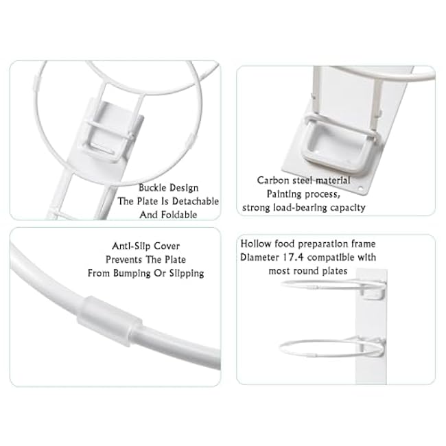 3 Layer Wall Mounted Itchen Plate Rack,Multilayer Food Sorting Tray,Hot Pot Preparation Tray Rack, Load-bearing 2kg for Homes Kitchens