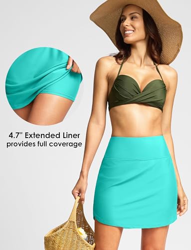 Image of Viodia Women's 18 inch /20 inch Long Swim Skirt High Waisted Modest Swimsuits Skirt Bathing Suit Tummy Control Swim Bottoms