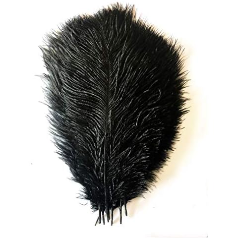 PANAX 20 stück Straußenfedern ca. 25-30cm Federnlänge Schwarz Cover