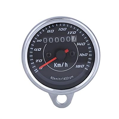 Fydun Medidores de tacómetro Odómetro Universal Luz LED de doble color Velocímetro km/h para motocicleta