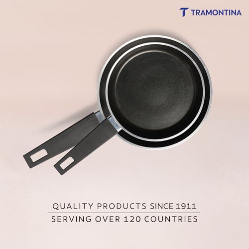 Image of TRAMONTINA Aura Frypan 20cm | Reinforced Ceramic Non-Stick Cookware | Quick & Even Heating | Low-Oil Cooking | Bakelite Handle | Induction & Gas Compatible | Sea Green
