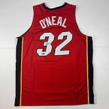 Facsimile Autographed Shaquille Shaq O'Neal Miami Red Reprint Laser Auto Basketball Jersey Size Men's XL