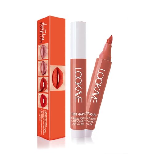 LAMUSELAND Lip Stain Marker Pen, Matte Moisturizing Long Lasting Waterproof Lip Liner Stain Makeup for Women Girls (03, M)