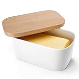 ✔ KOMPAKTE GRÖSSE - Das Format der Vorratsdosen ist für 250 g Butter oder auch für ein Stück Käse geeignet. Durch die perfekten Maße der Butterdose kann sie platzsparend im Kühlschrank aufbewahrt werden.
