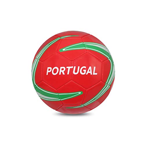 Vector X 32 Panel Country Colour Portugal PVC & Polyester Machine Stitched Indoor/Outdoor Football with Latex Bladder, Red-Green-White, Size 3 (Kids 6-10 Years) 2 417Z85nJ6tL