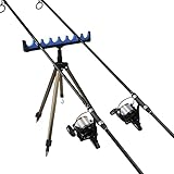 Lucausd Fishing Rod Holders for Bank 8-Rod Feeder Pod Stand Holder Soft Fishing Pole Tackle Fishing Accessories( NOT Include Tripod )
