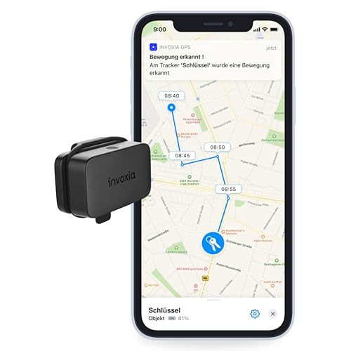 Invoxia Mini-GPS-Tracker - Wasserdichter GPS-Tracker mit Echtzeit-Diebstahlalarm - bis zu 3 Monate Akkulaufzeit - inklusive 3-Jahres-Abo- klein und leicht - Diebstahlschutz für Schlüssel, Boot