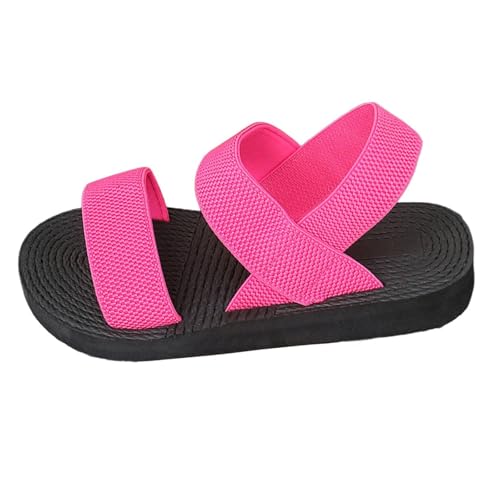Générique spartiate montante femme Sandales Femme Été Confortable Élastique Sangle Tricot Plateforme Sandale Respirantes Semelles Épaisses Compensées...