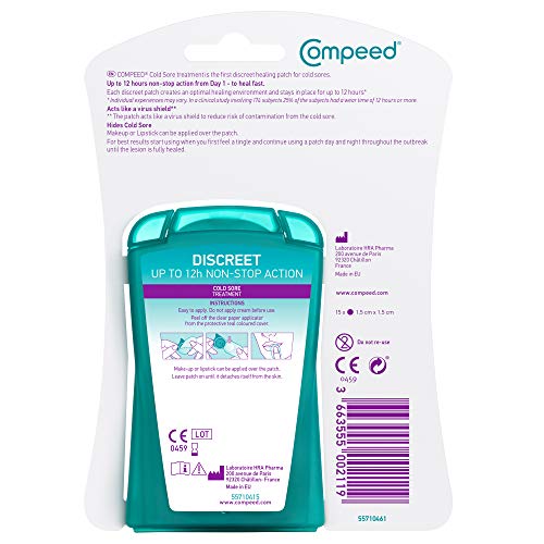 Image of Compeed Cold Sore Patch-Invisible, Fever Blisters For Lips With 12 Hours Non Stop Action Lip Patch For Women, Men And Kids, 15 Patches Pack