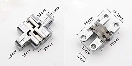 Xuee Hidden Door Hinges Invisible Hinges Hidden Hinges Zinc Alloy 180-Degree Casement Hinges(1Pair With Screw) (Black) #TOP1