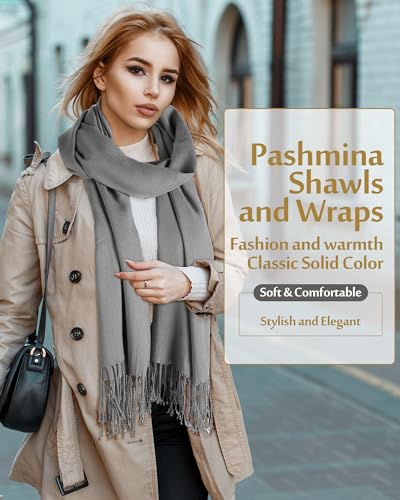 Bonuci 9 Pcs Womens Scarf Pashmina Shawls and Wraps for Evening Dresses Warm Pashmina Scarf Shawl Wraps for Women Casual4
