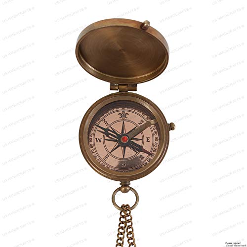 Brújula de Camping de Latón con Estuche de Cuero miniatura 3