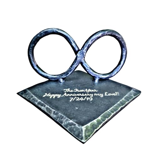 6th Anniversary Iron Plaque Gift - Handmade Infinity, Heart
