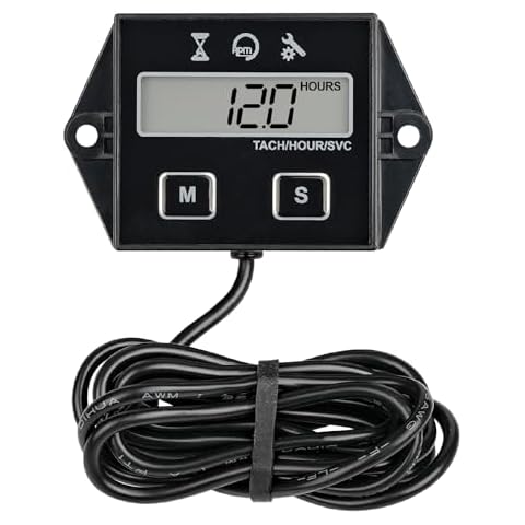 NInE-ROnG Digital Tachometer,Small Engine Hour Meter,Maintenance Reminder,User Shutdown,Use for ZTR Lawn Mower Tractor Generator Marine Outboard ATV Motor Snowmobile and Gas Powered Equipment Cover