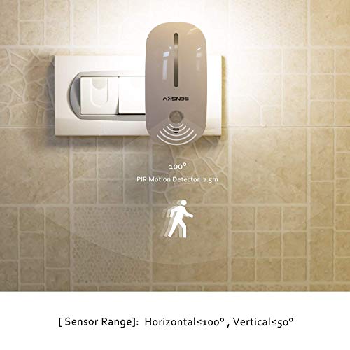 Sensky Motion Sensor Night Light Eye Friendly Front Low Light and Bright Back Light Design Night Lights for Bathroom Hallway (Warm White)