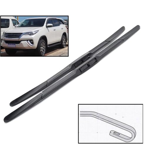Image of Oshotto Frameless (O.E.M Type) Wiper Blades Compatible with Toyota Fortuner 2009-2015 (22 inch / 16 inch)