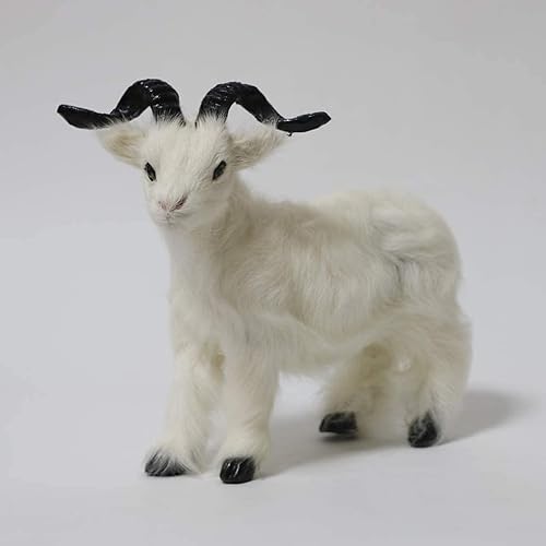 Miniatura 5 de Figura de cabra de felpa, estatua de cabra de animal, estatua de jardín, adorno de césped, figura educativa para decoración de patio al aire libre,