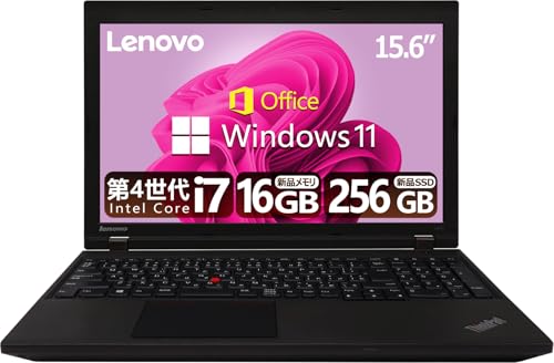 【整備済み品】 レノボノートパソコンThinkPad L540 ■CPU:第4世代Core-i7/MS & Office 2019/15.6インチ/Windows 11搭載/テンキー/DVD/USB3.0/無線LAN/ノートパソコン (5)メモリ:16GB