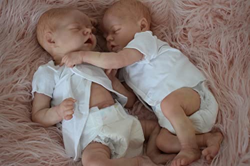 Muñecas Reborn Baby Dolls Silicone 18 Pulgadas Gemelas miniatura 3