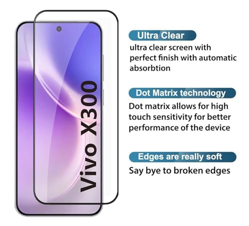 Image of RODMED HD Tempered Glass Screen Protector Compatible for Vivo X300, X300 FE 5G with Edge to Edge coverage and Easy Installation kit
