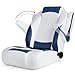 NORTHCAPTAIN Premium Reclining High Back Pontoon Captain's Chair Boat Bucket Seat with Removable Armrest,White/Pacific Blue
